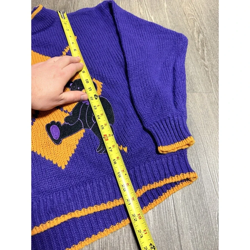 Vintage Stefano‎ Teddy Bear Purple Turtleneck Sweater L Unisex Cottagecore